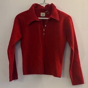 GAP Women's Button-Down Red Shirt